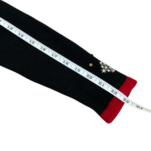 Kim Rogers Sz SP Vtg 90s Knitted Holiday Cardigan Boho Embroidered Beaded - Picture 12 of 16